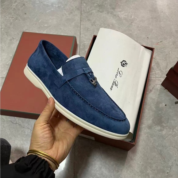 Authentic Loro Piana Tennis Walk Navy Suede Sneakers Made in Italy - Picture 2 of 4